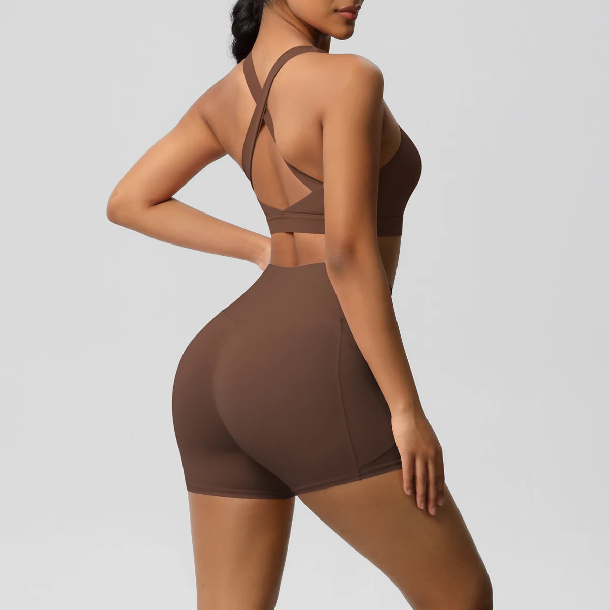 2 Piece Cross Fit Set Women | Pocket Leggings Gym Outfit