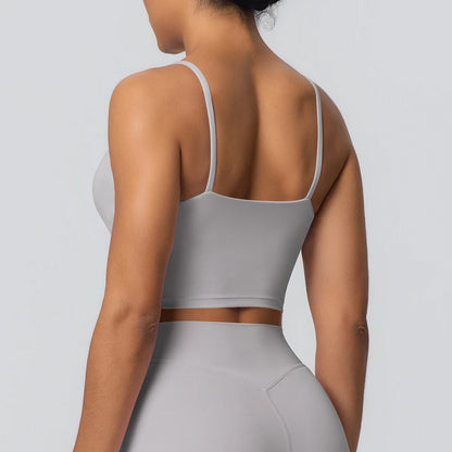 Women Backless Sports Bra Naked Feel Yoga Gym Workout Padded Top