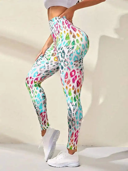 Second Skin Leggings - Seamless Multicolor Pattern