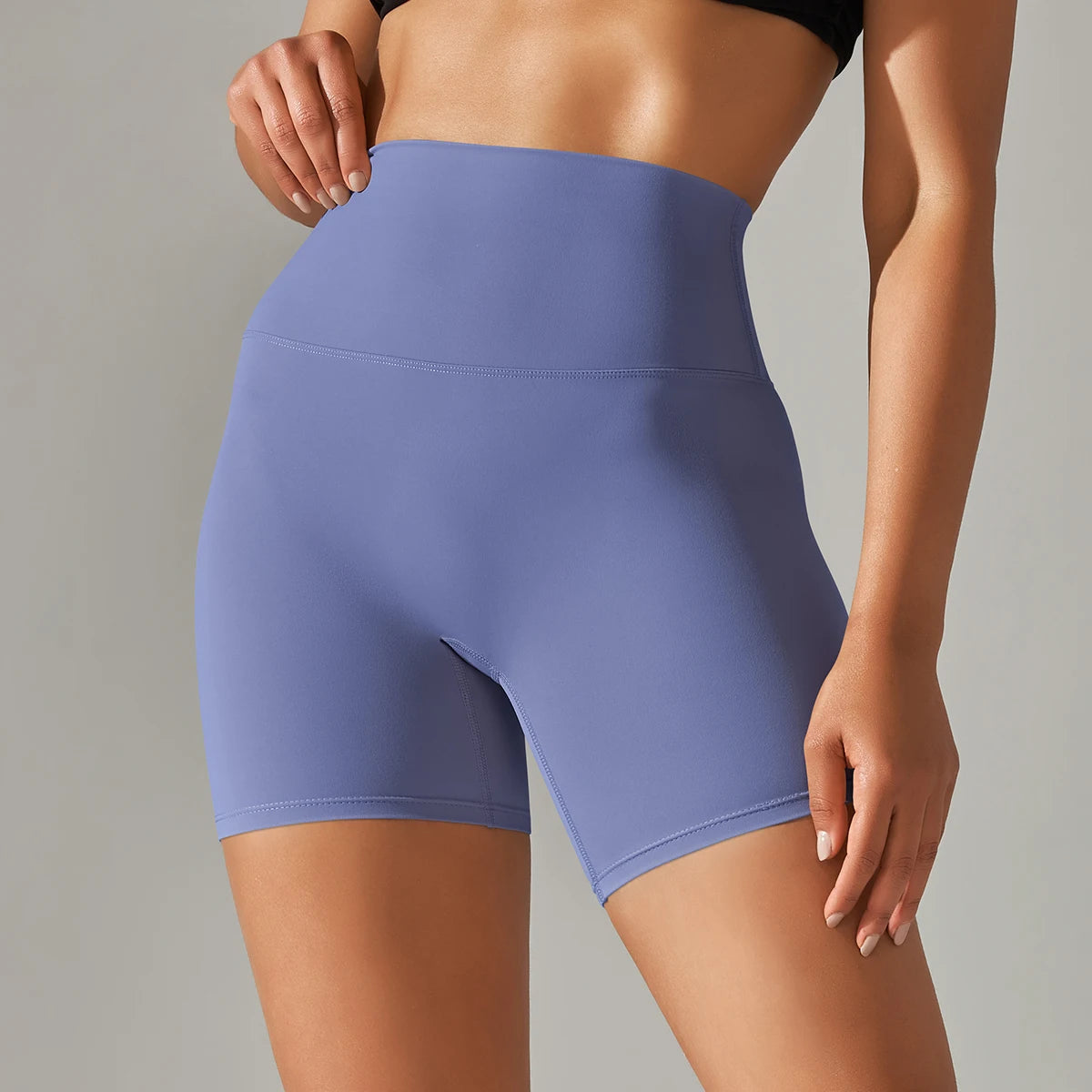 Women High Waist Yoga Shorts Squat Proof Gym Workout Fitness Cycling Shorts