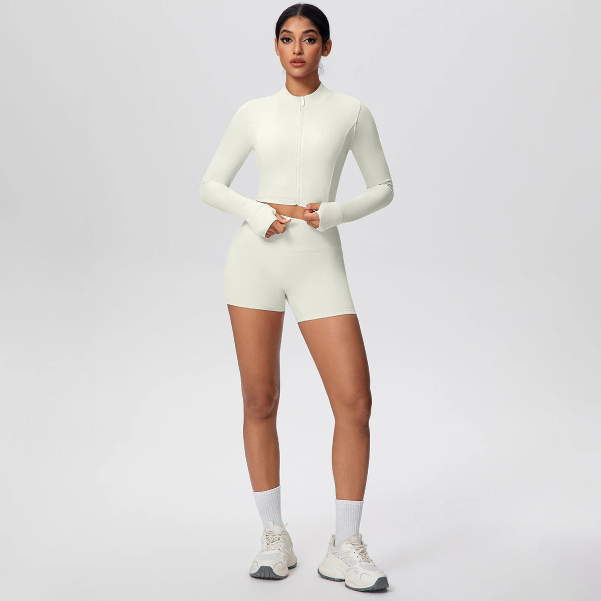 Women Yoga Set Quick Dry | Zipper Top Leggings Set