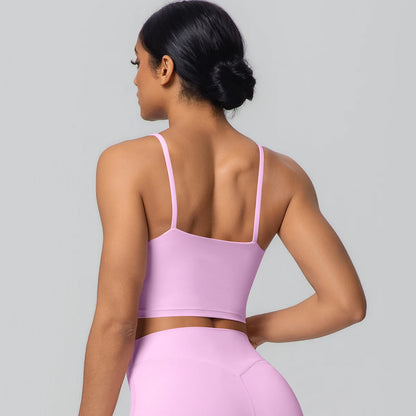 Women Backless Sports Bra Naked Feel Yoga Gym Workout Padded Top