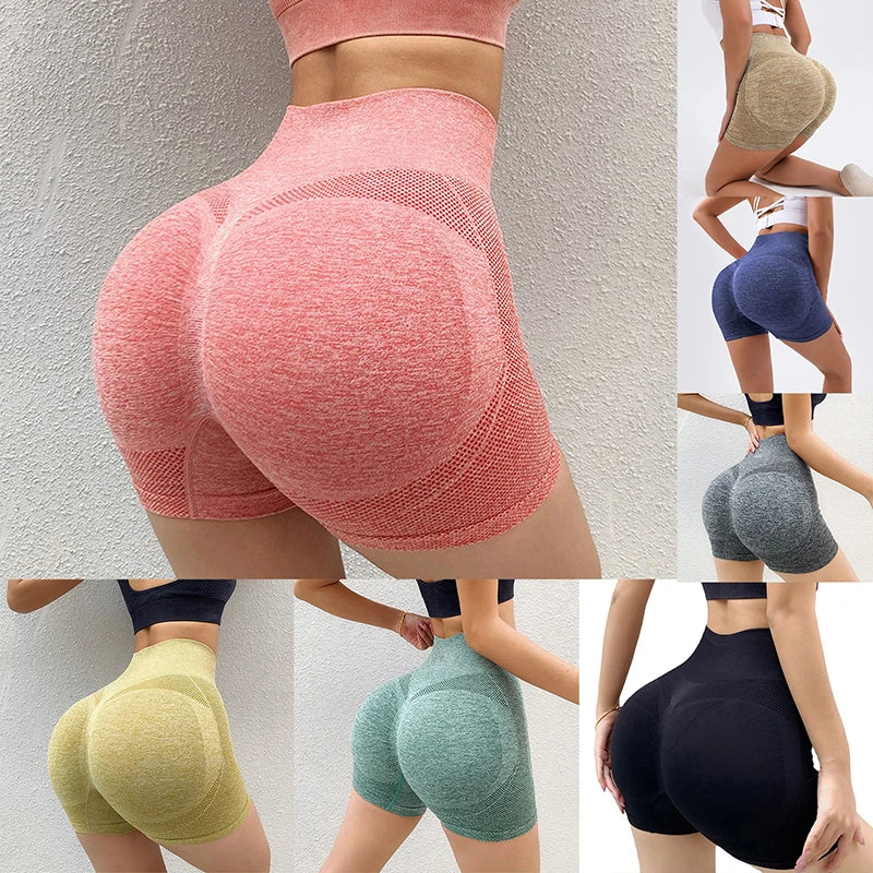 Women High Waist Fitness Gym Shorts Push Up Yoga Running Cycling Shorts