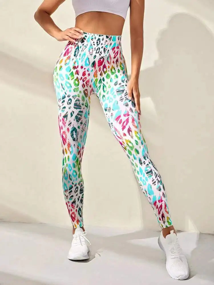 Second Skin Leggings - Seamless Multicolor Pattern