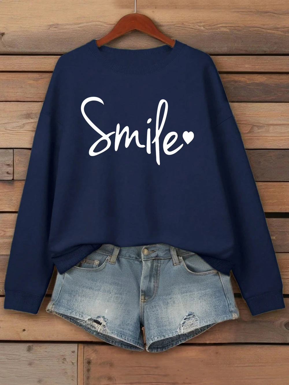 Women’s Casual Fleece Hoodie Smileprints Warm Winter Crewneck Top