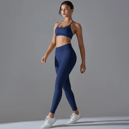Women Yoga Sports Suit | Breathable Bra Leggings Set