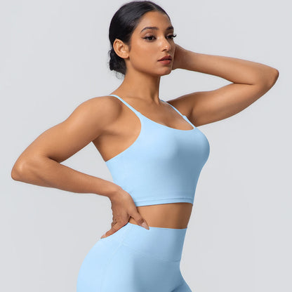 Women Backless Sports Bra Naked Feel Yoga Gym Workout Padded Top