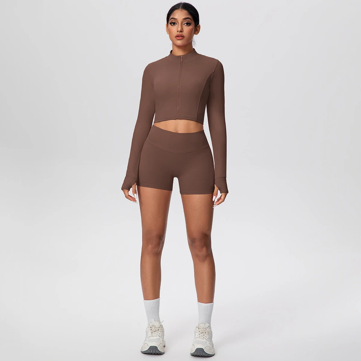 Women Yoga Set Quick Dry | Zipper Top Leggings Set