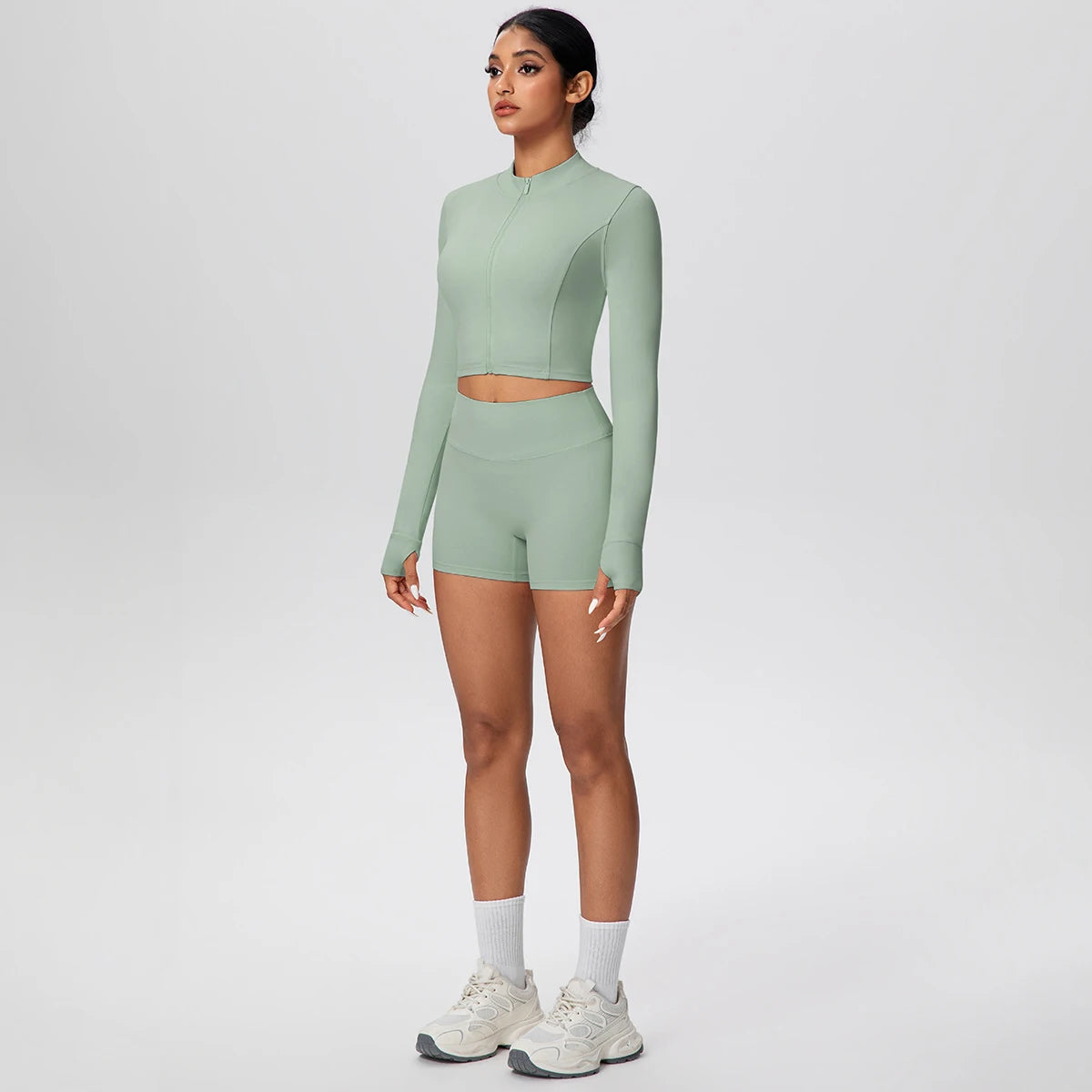 Women Yoga Set Quick Dry | Zipper Top Leggings Set