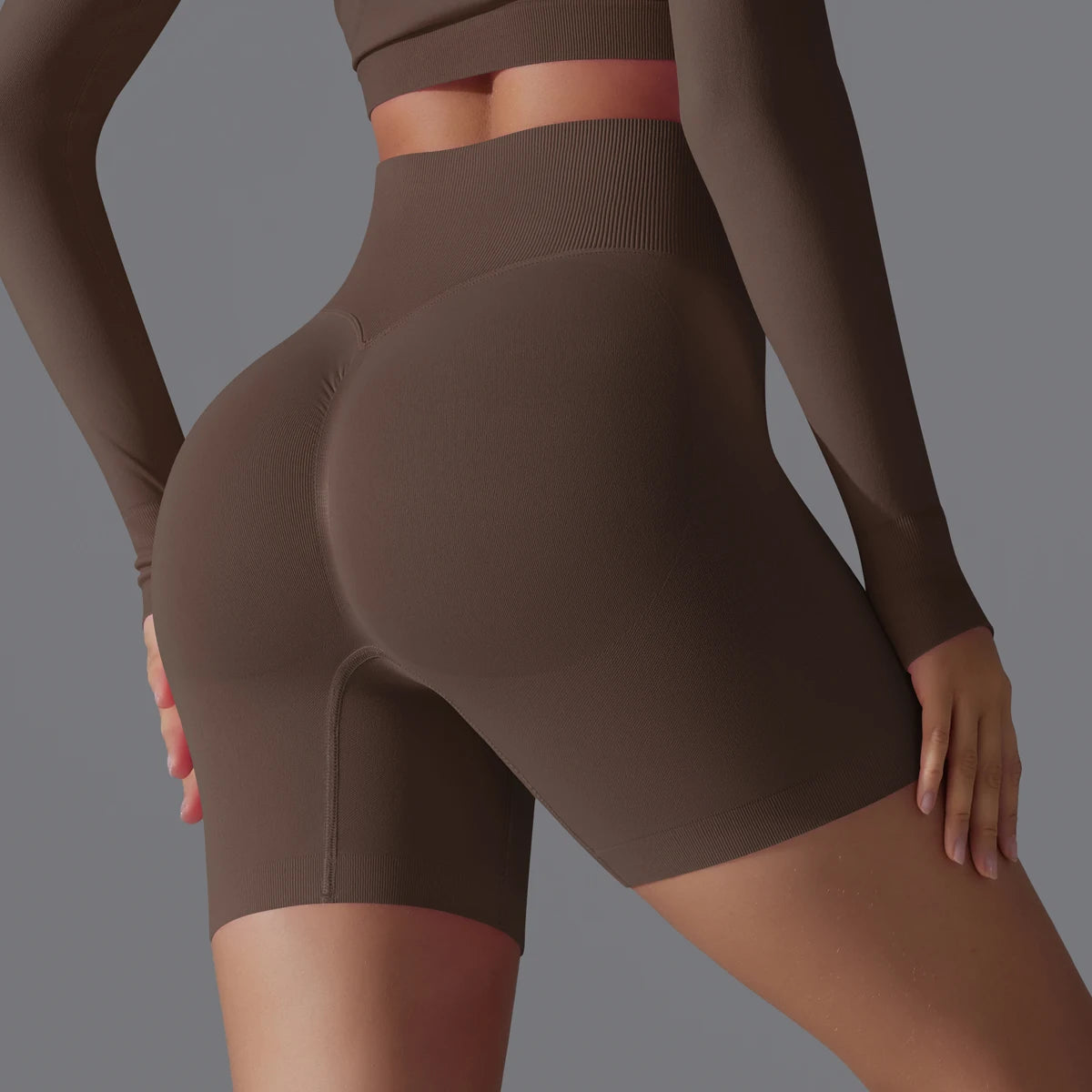 Womens High Waist Seamless Yoga Gym Shorts Running Fitness Workout Shorts