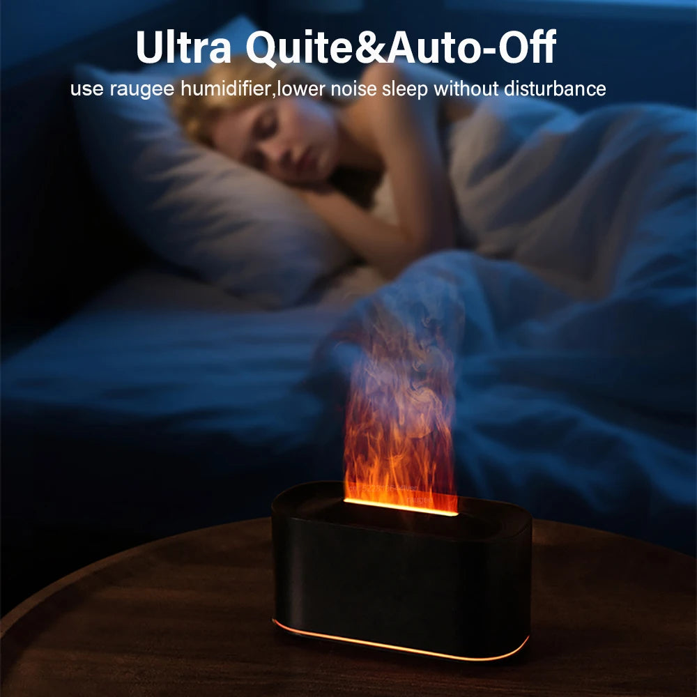 Flame Essential Oil Diffuser | Mini Air Humidifier with LED Night Light
