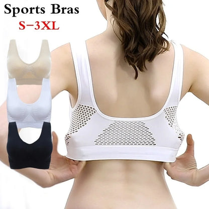 Womens Sports Bra Vest Breathable Padded Shockproof Gym Running Fitness Top
