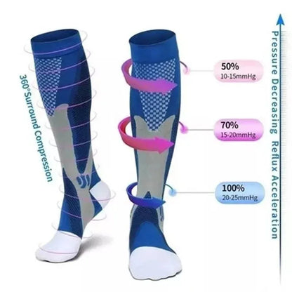 Womans Mens Running Compression Socks Unisex 20-30mmHg Sport Pain Relief Black