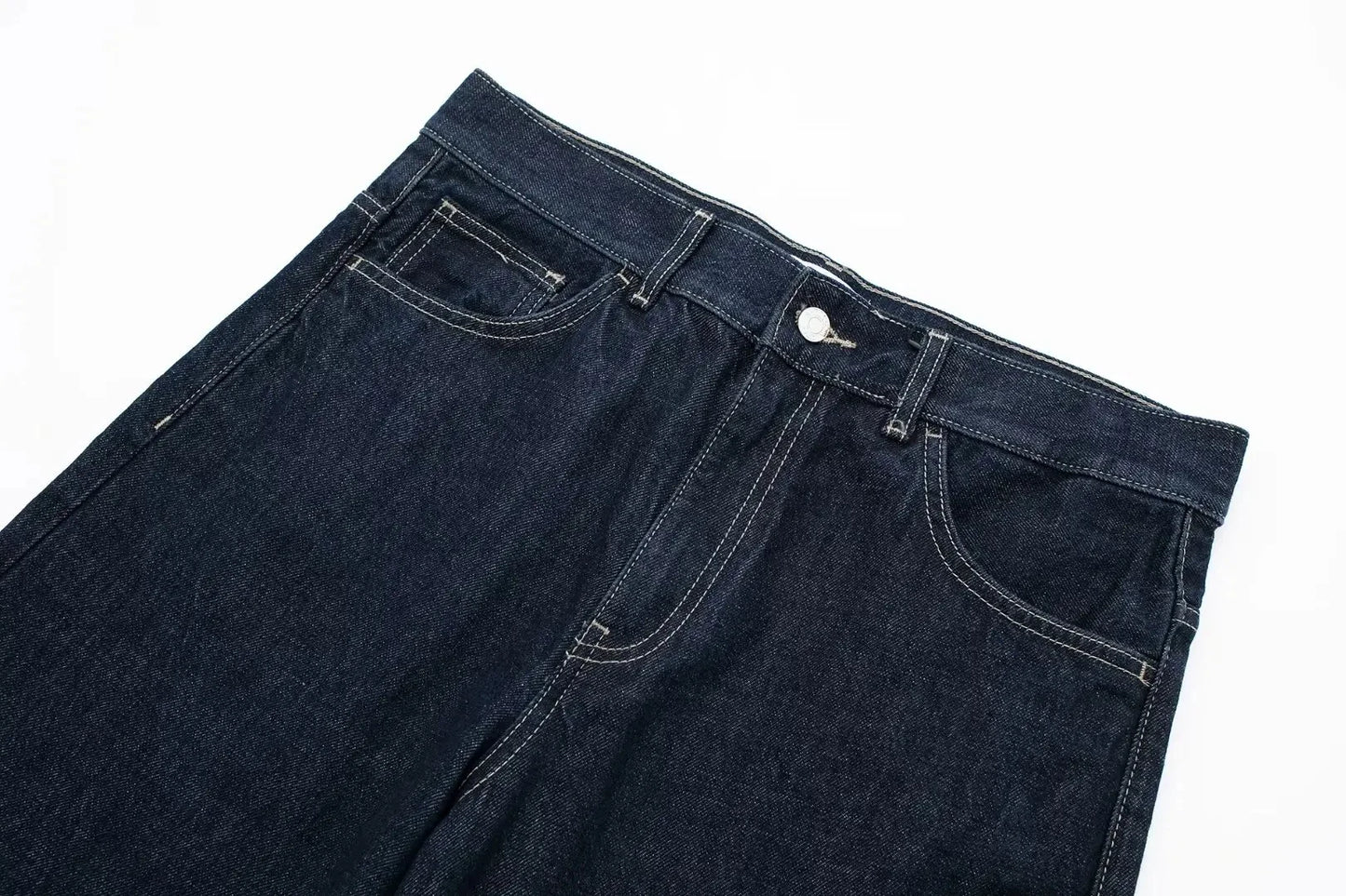 HH Women Denim Set Crop Jacket Wide Leg Jeans Vintage 2 Piece Outfit