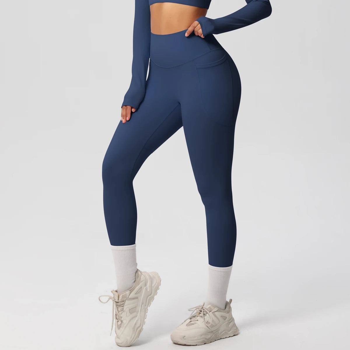 Second Skin Leggings - Pocket High Waist Blue