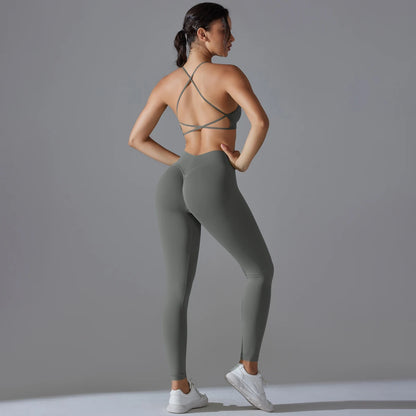 Women Yoga Sports Suit | Breathable Bra Leggings Set