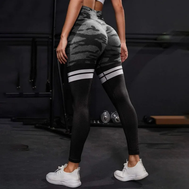 Second Skin Leggings - Stripe Black Camo
