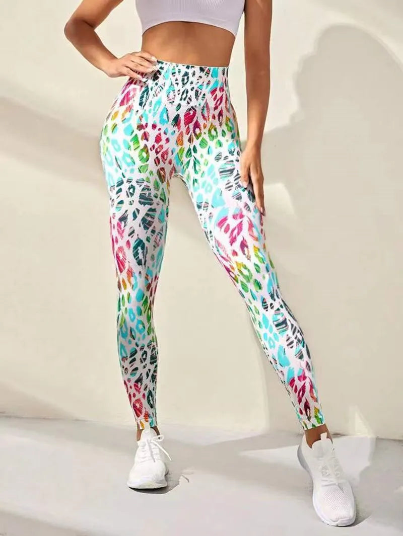 Second Skin Leggings - Seamless Multicolor Pattern