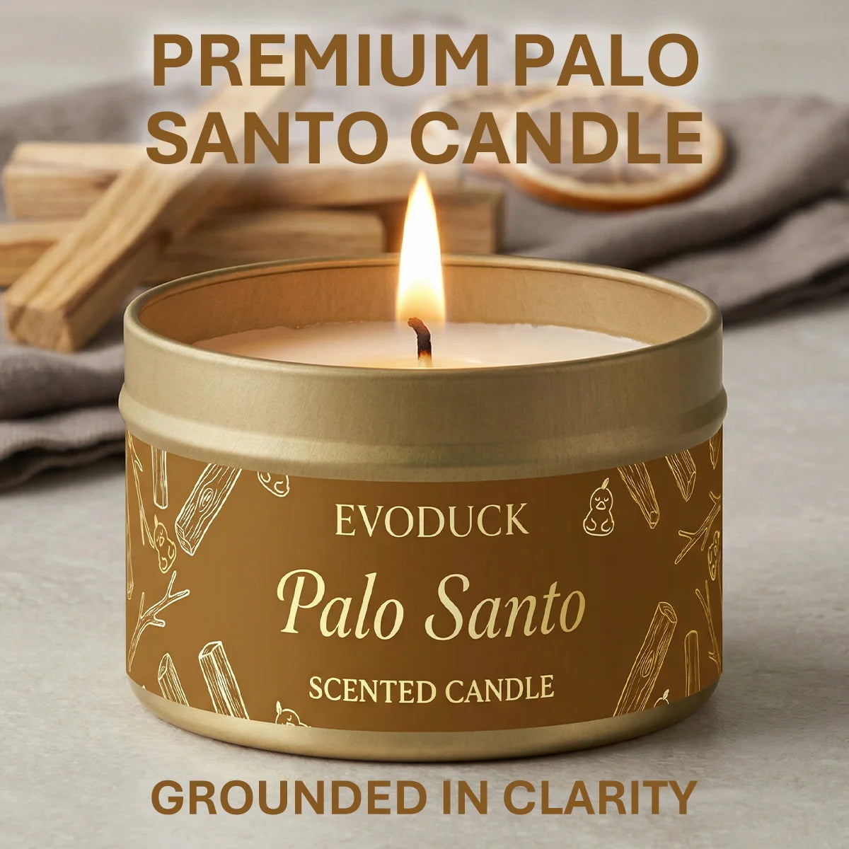 EVODUCK Palo Santo Scented Candle – Purify & Elevate Energy