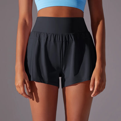 Women 2in1 Gym Running Shorts Quick Dry Workout Fitness Sports Shorts Pocket