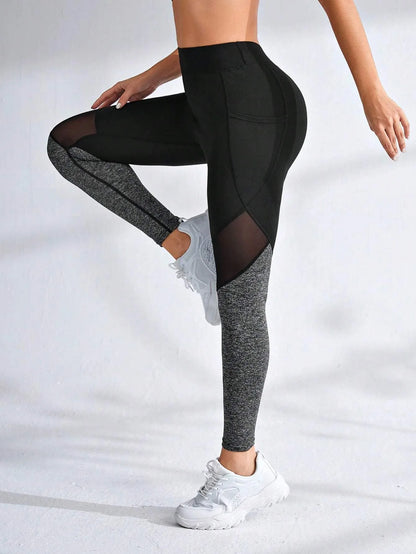 Sculpt & Flow Leggings - Black/Grey Mesh