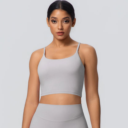 Women Backless Sports Bra Naked Feel Yoga Gym Workout Padded Top