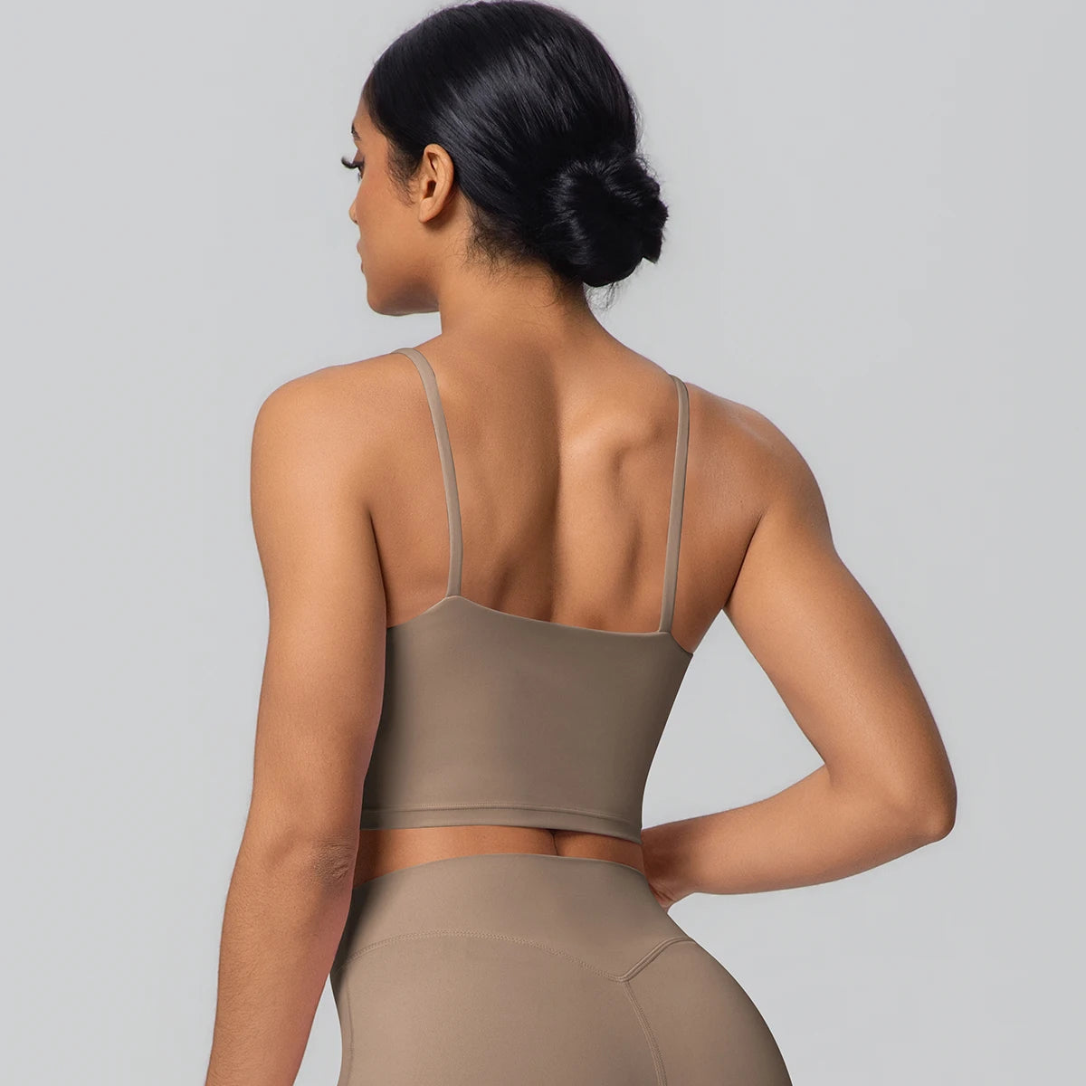 Women Backless Sports Bra Naked Feel Yoga Gym Workout Padded Top