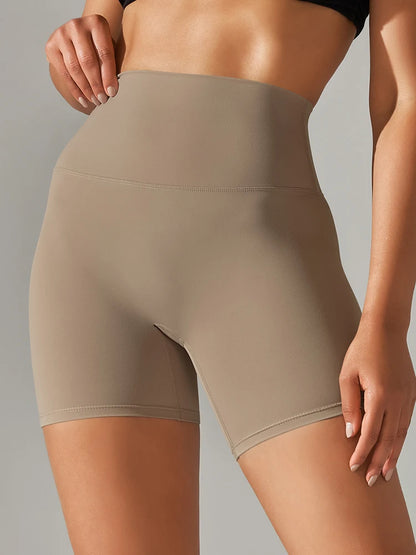 Women High Waist Yoga Shorts Squat Proof Gym Workout Fitness Cycling Shorts
