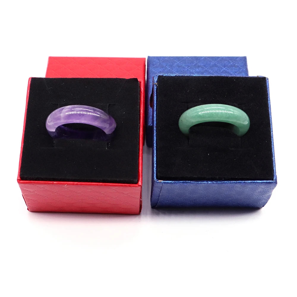 Crystal Rings – Natural Stone Reiki Healing Gem  Fashion Bridal Wedding Women Love Rings | Jewelry Accessories & Valentine’s Day Gift