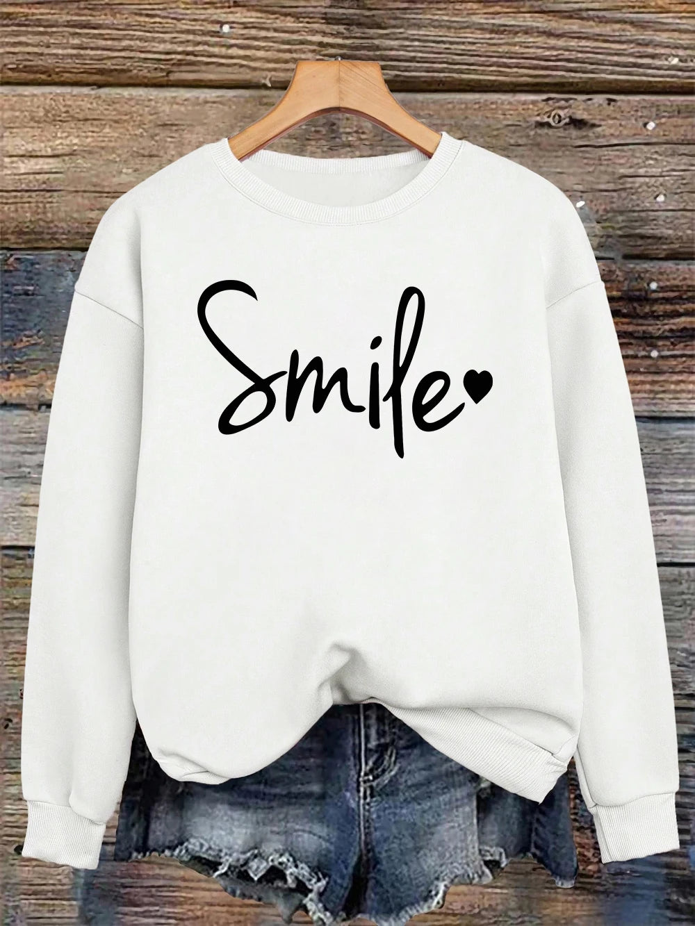Women’s Casual Fleece Hoodie Smileprints Warm Winter Crewneck Top