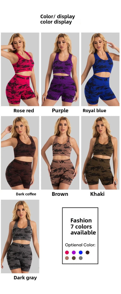 High-Waist Butt-Lifting Yoga Suit Women's Tight Sports Wear Breathable Quick-Dry Fitness Set Running Exercise Outfit