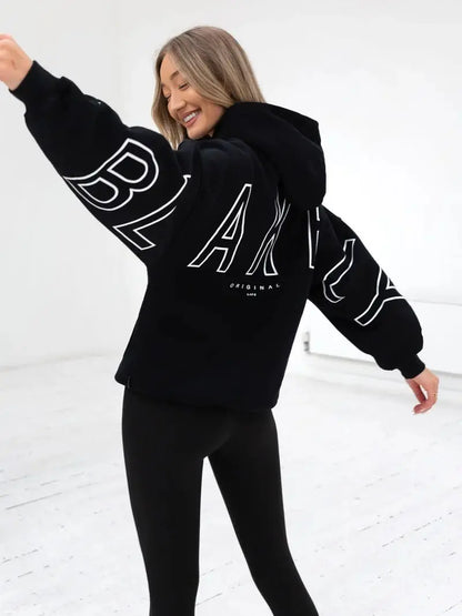 Womans Oversized Hip Hop Hoodie Printed Streetwear Sweatshirt Top