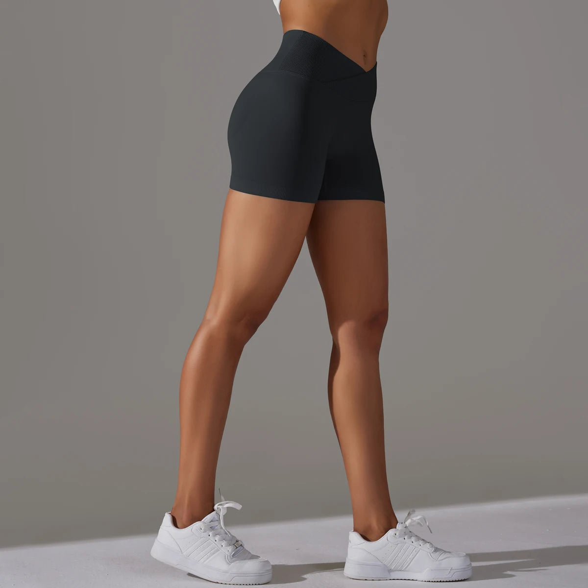 Womens High Waist Gym Running Shorts Seamless Scrunch Butt Fitness Workout