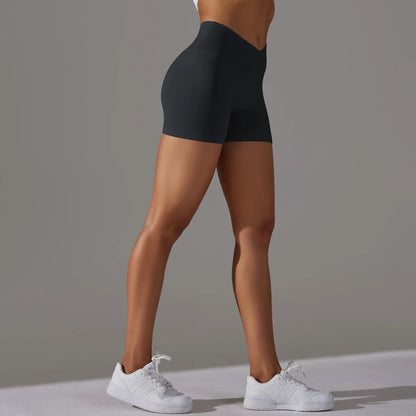 Womens High Waist Gym Running Shorts Seamless Scrunch Butt Fitness Workout