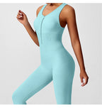 Seamless Peach Booty Bodysuit | V-Back Tummy Control Gym Jumpsuit