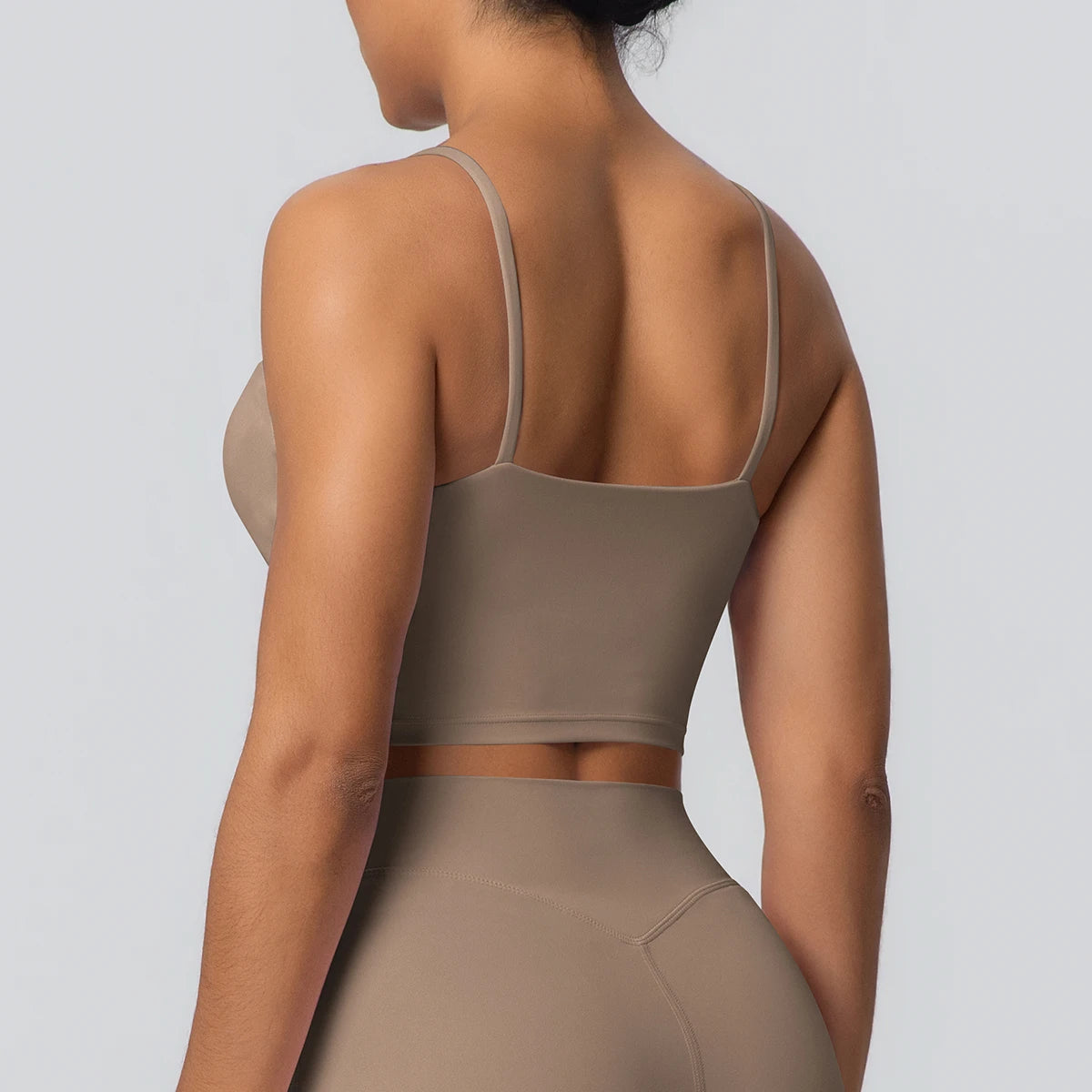 Women Backless Sports Bra Naked Feel Yoga Gym Workout Padded Top