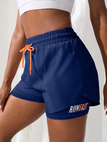 Women’s High Rise Running Shorts – Elastic Waist Workout Shorts