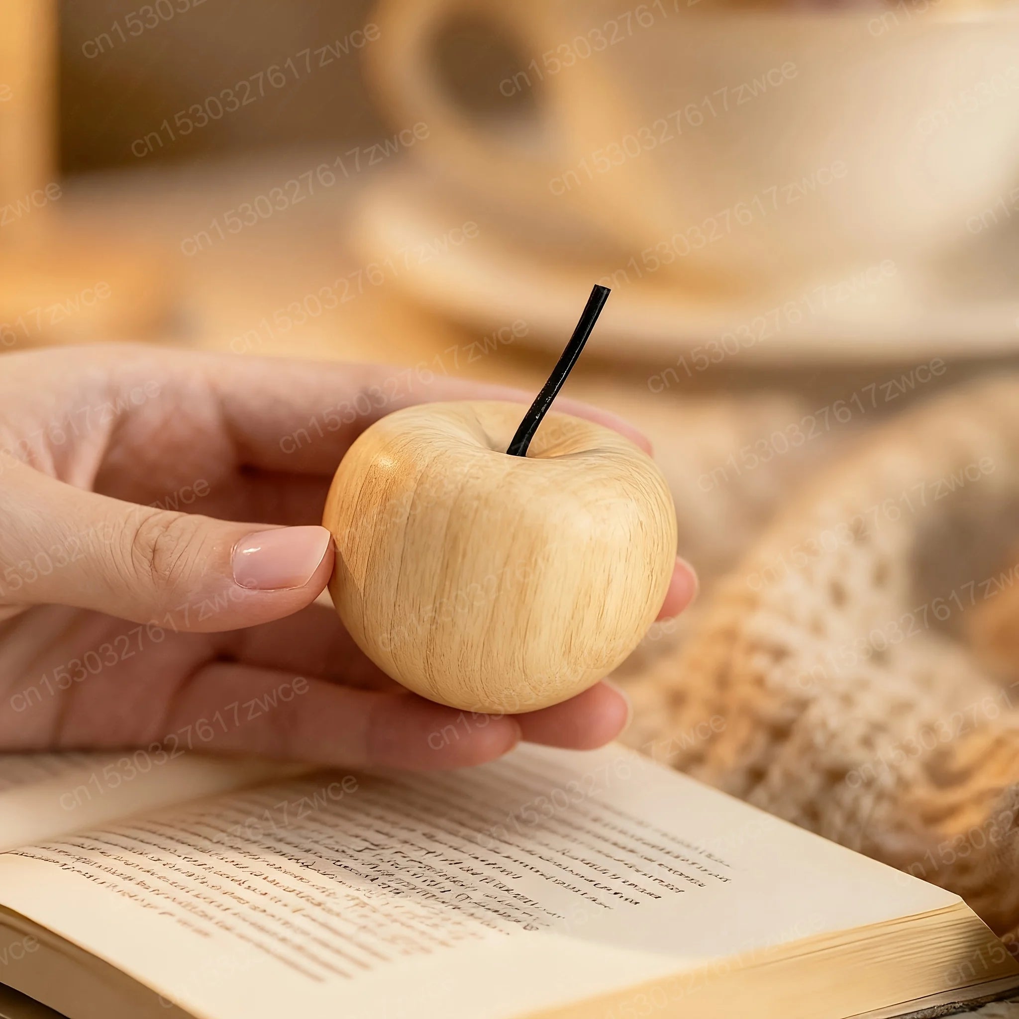 Natural Wood Apple Aroma Diffuser – Essential Oil Scent Decor