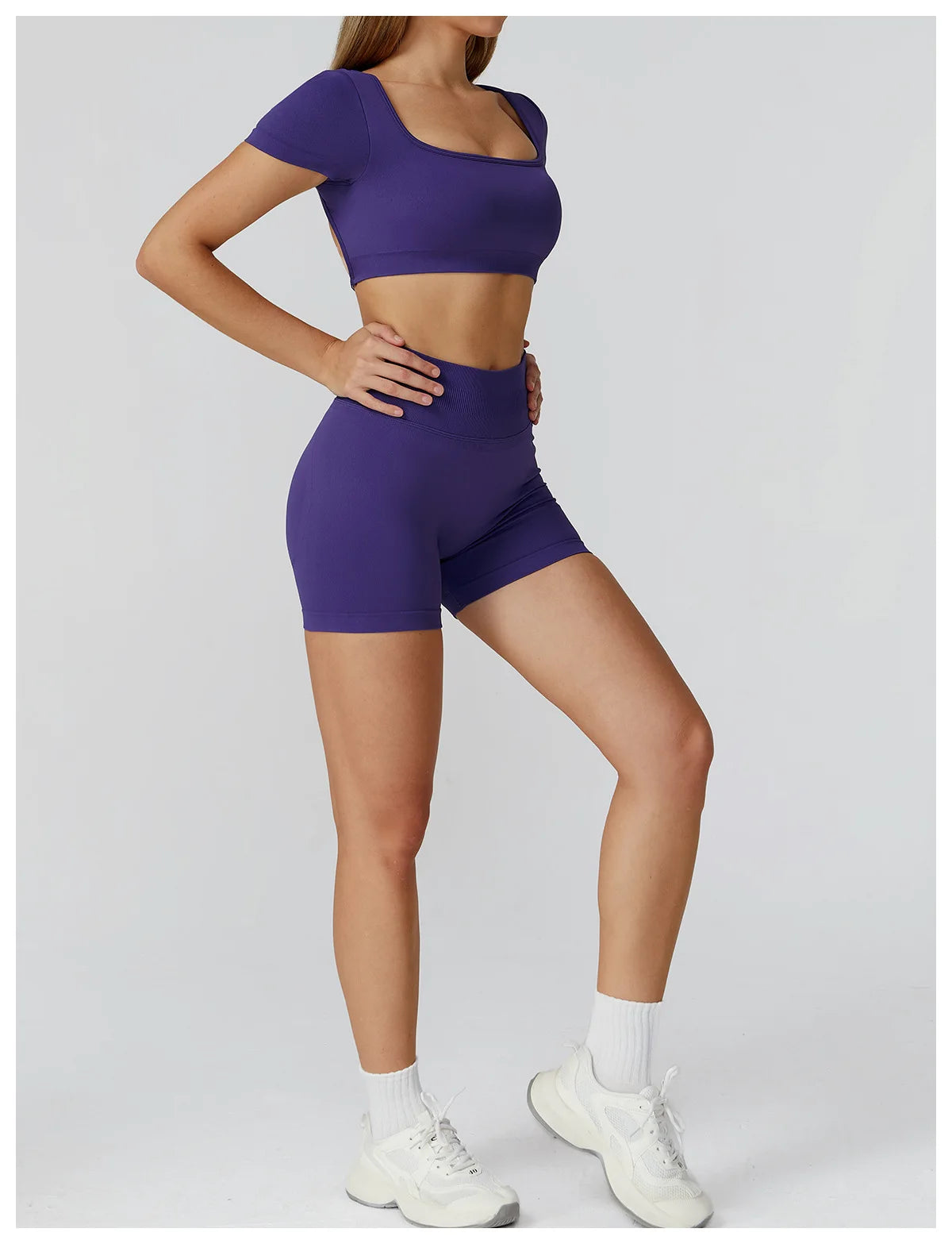 Women’s Gym Yoga Top | Square Neck Backless Fitness Outfit