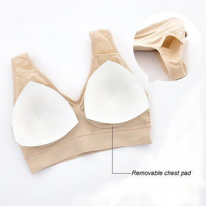Womens Sports Bra Vest Breathable Padded Shockproof Gym Running Fitness Top