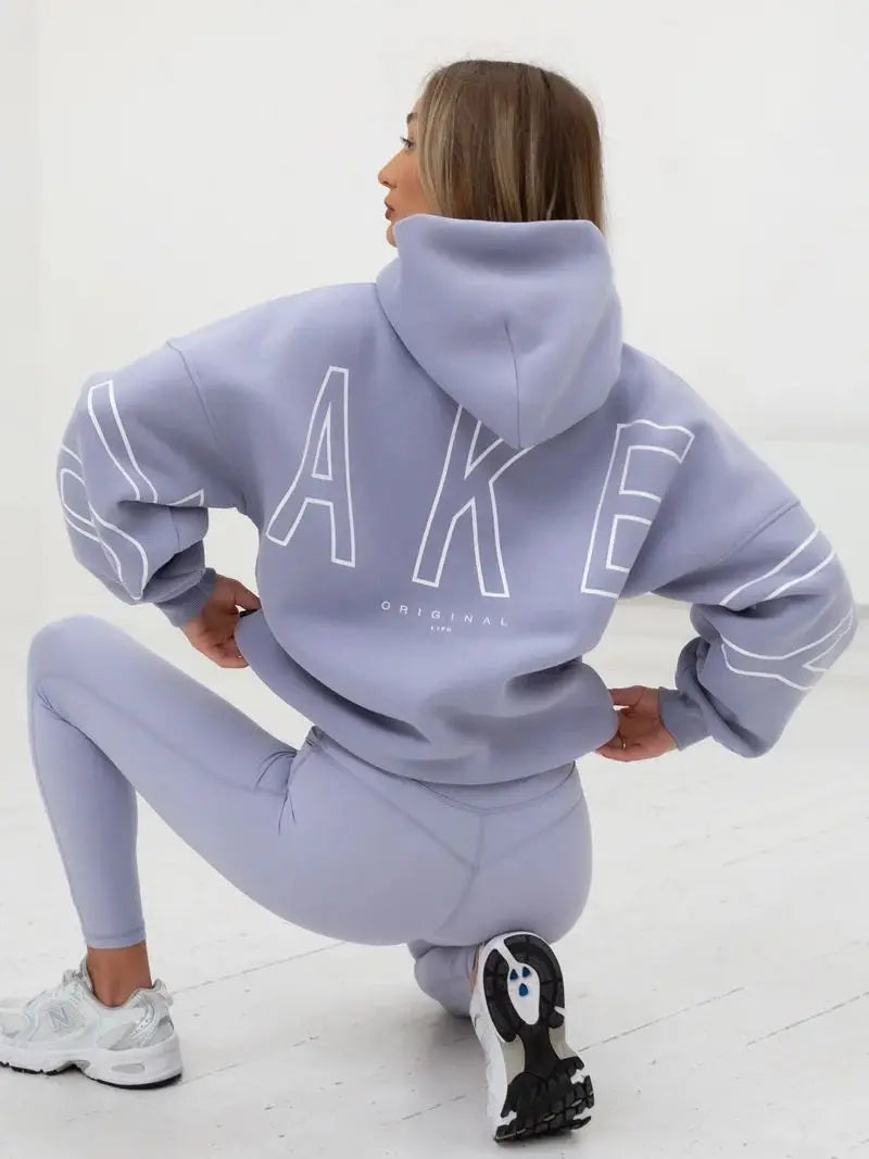 Womans Oversized Hip Hop Hoodie Printed Streetwear Sweatshirt Top