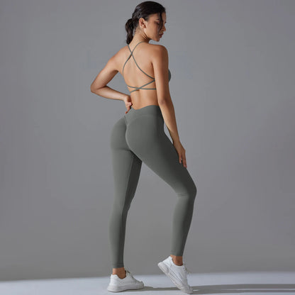 Women Yoga Sports Suit | Breathable Bra Leggings Set