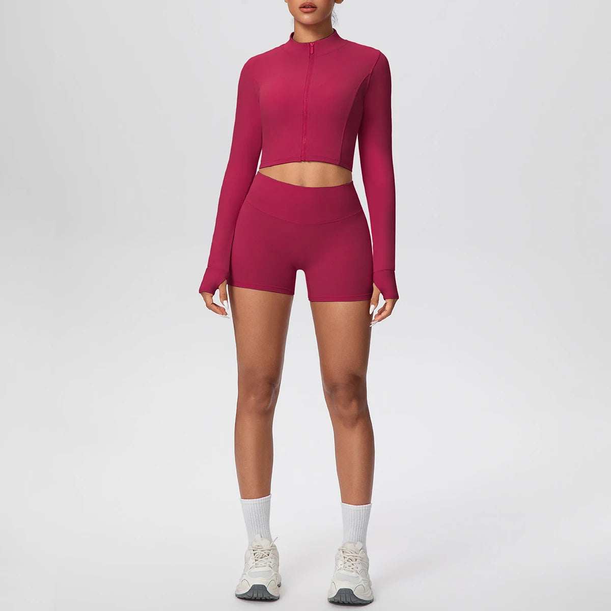 Women Yoga Set Quick Dry | Zipper Top Leggings Set