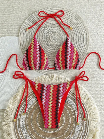 Laguna Isla - Stripey Crochet Bikini