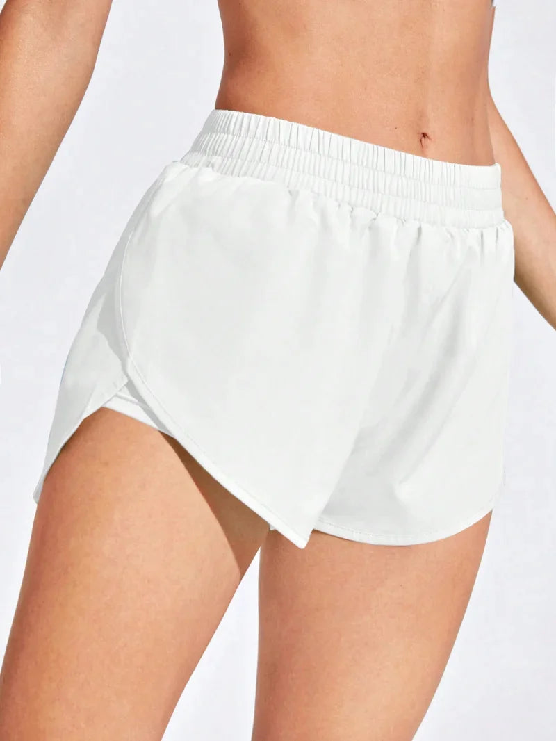Women Running Yoga Shorts High Waist Gym Workout Fitness Shorts