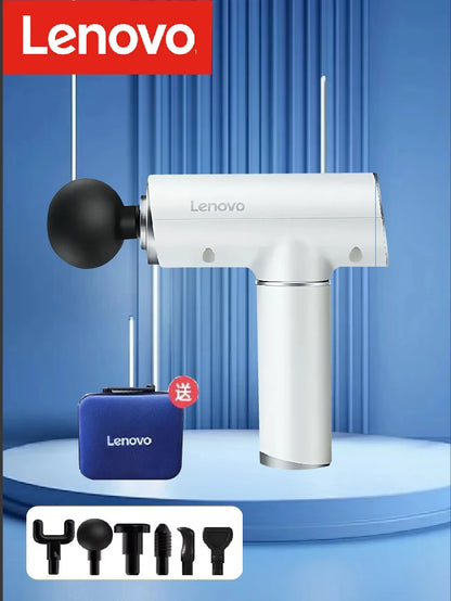 Lenovo Mini Massage Gun | 6 Heads Deep Tissue Fascia Gun with 5 Speeds Silent Massager