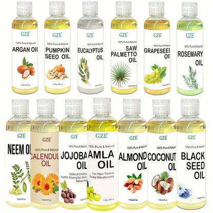 GZE Grapeseed Oil, Skin Care for Sensitive Skin, Light Silky Moisturizer for All Skin Type, Hair Strengthens Vegan Thickening