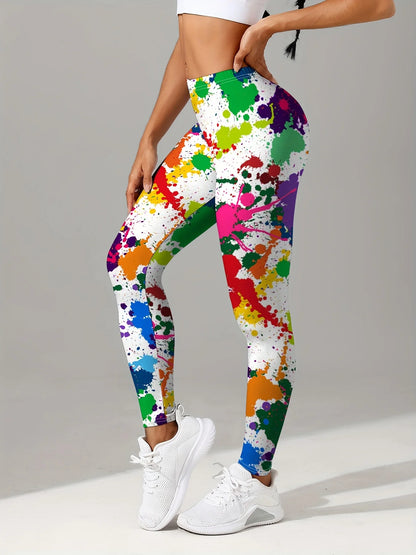 Sculpt & Flow Leggings - Paint Splatter Print