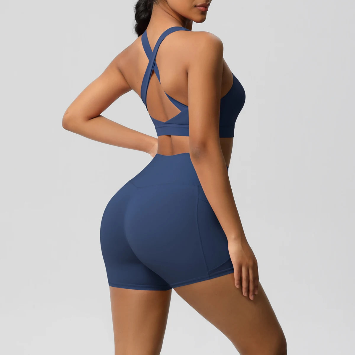 2 Piece Cross Fit Set Women | Pocket Leggings Gym Outfit