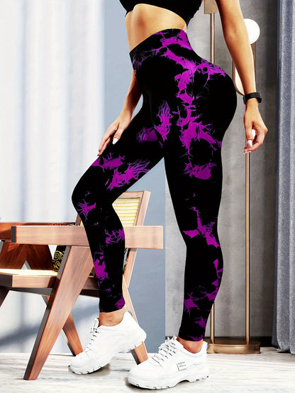 Contour Fit Leggings - Seamless Tie Dye